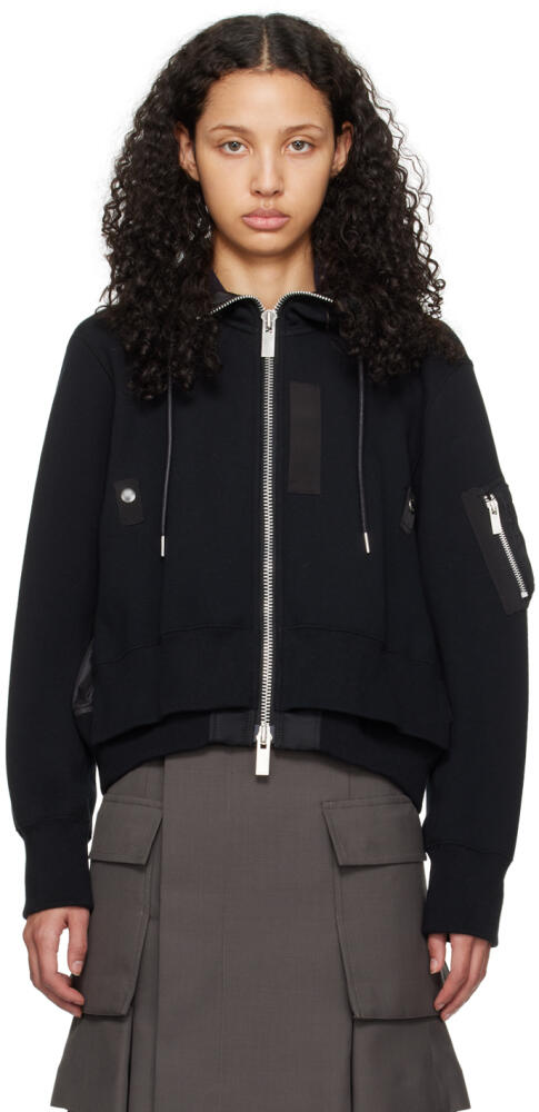 sacai Black Zip-Up Hoodie Cover