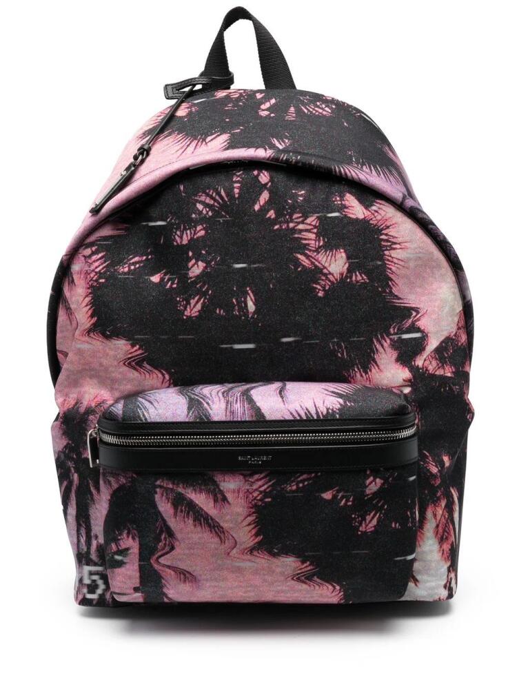 Saint Laurent hawaiian-print backpack - Pink Cover