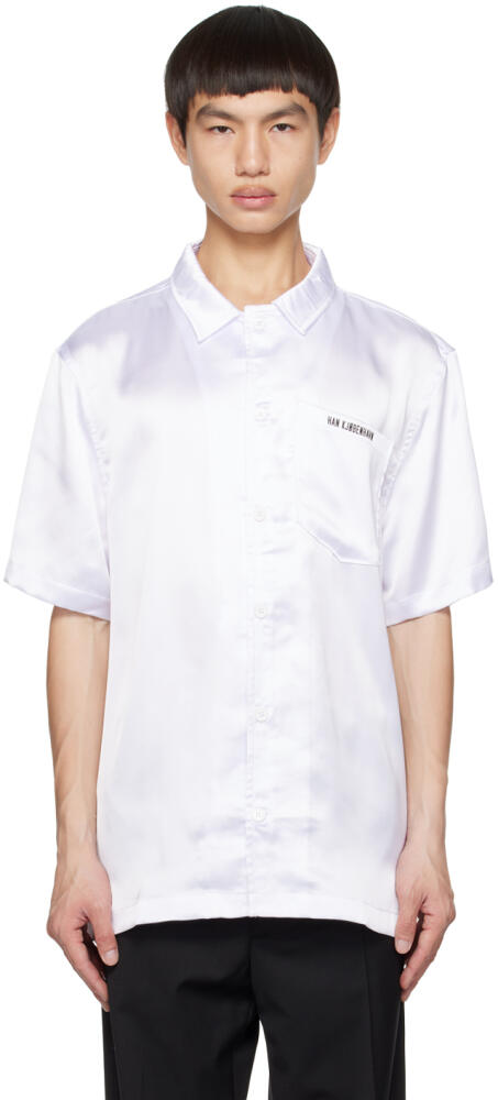 Han Kjobenhavn White Open Spread Collar Shirt Cover