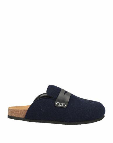 Jw Anderson Man Mules & Clogs Midnight blue Textile fibers, Soft Leather Cover