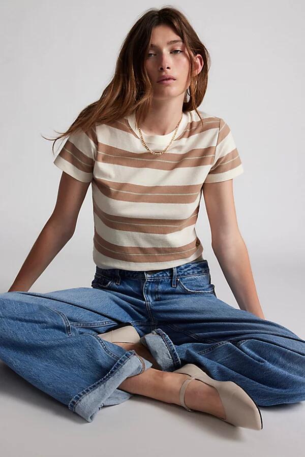 BDG Universal Shrunken Tee in Tan Stripe Cover