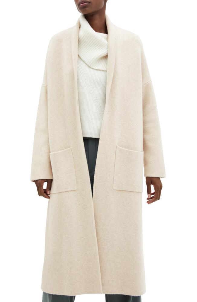 MANGO Open Front Sweater Coat in Light/Pastel Grey Cover