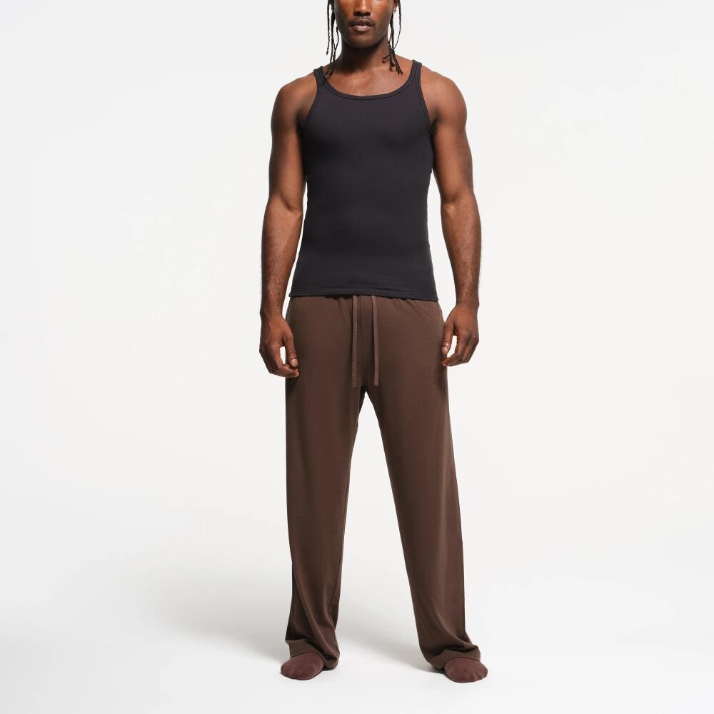 SKIMS Mens Relaxed Straight Leg Pant | Deep Neutral | Medium | Jersey Lounge Cover