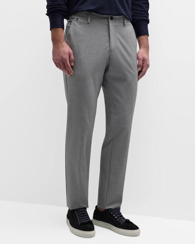 BOSS Men's Wool Flat-Front Trousers Cover