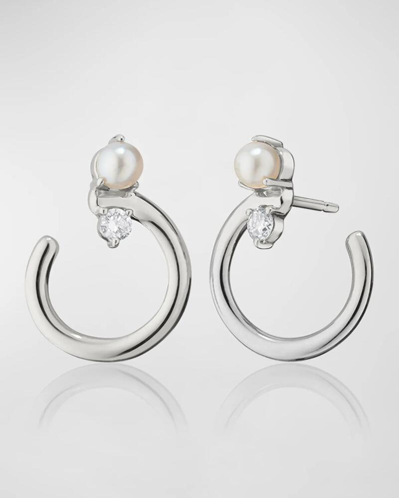 Monica Rich Kosann Galaxy Wrap Hoop Earrings with Mother-of-Pearl and White Sapphires Cover