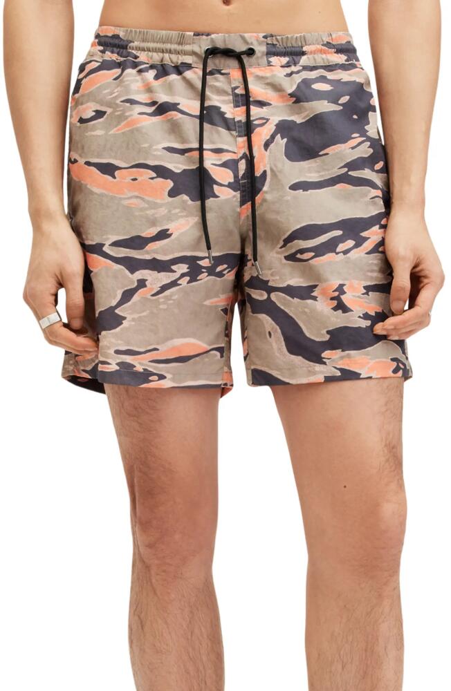 AllSaints Solar Camo Swim Trunks in Washed Black Cover