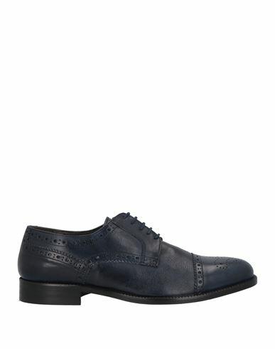 Grey Daniele Alessandrini Man Lace-up shoes Navy blue Leather Cover