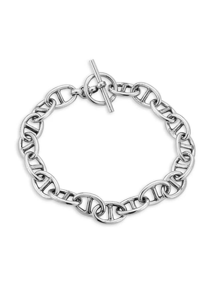 Eli Pebble Men's Mariner Chain Sterling Silver Toggle Bracelet Cover