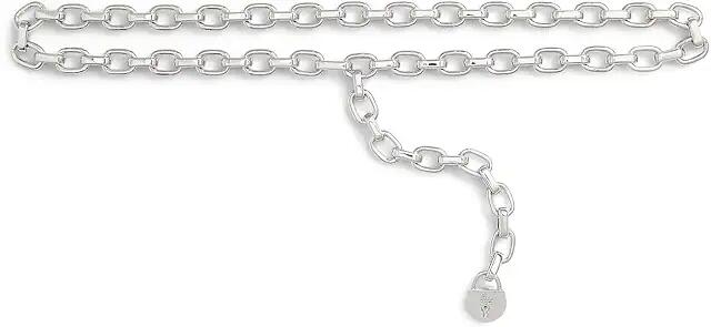 LAUREN Ralph Lauren Silver-Tone Padlock-Charm Chain Belt (Palladium) Belts Cover