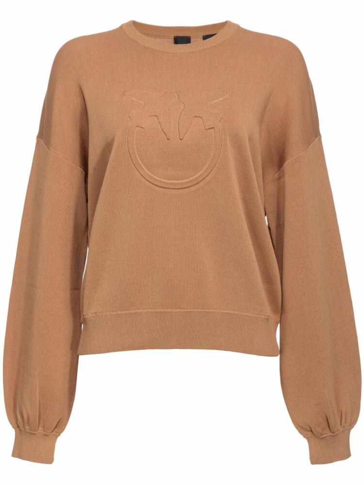 PINKO Love Birds-embossed sweater - Neutrals Cover