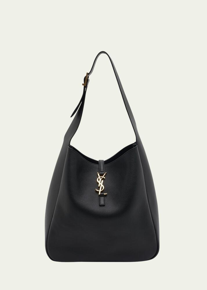 Saint Laurent Le 5A7 Large YSL Shoulder Hobo Bag in Smooth Leather Cover