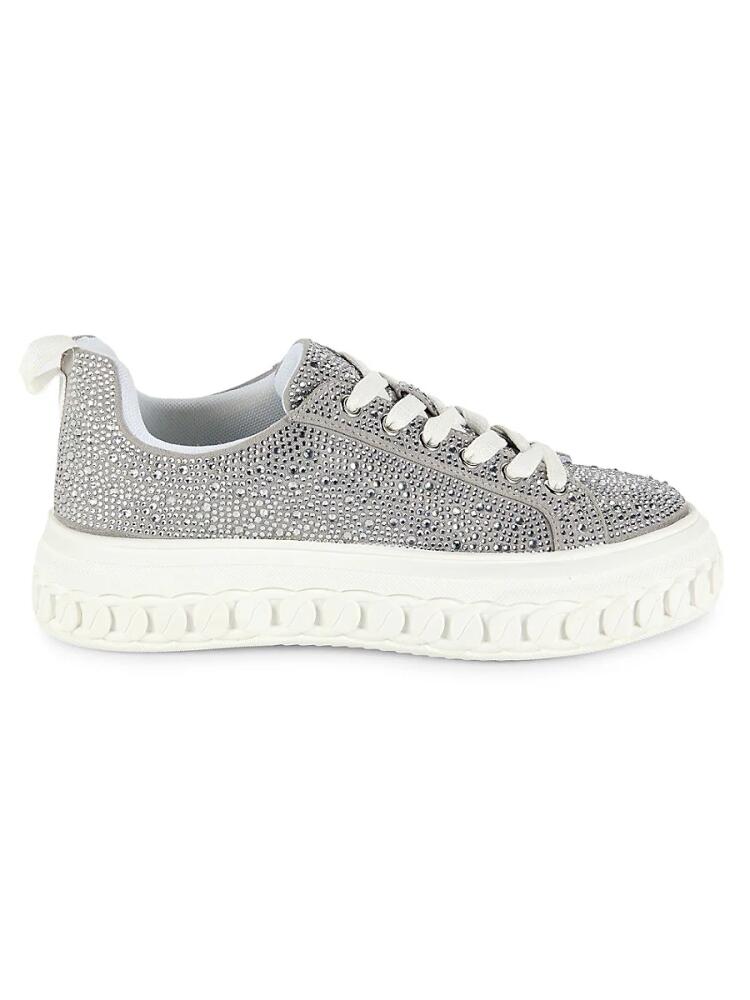 BCBGeneration Women's Riso Crystal Embellished Low Top Sneakers - Silver Cover