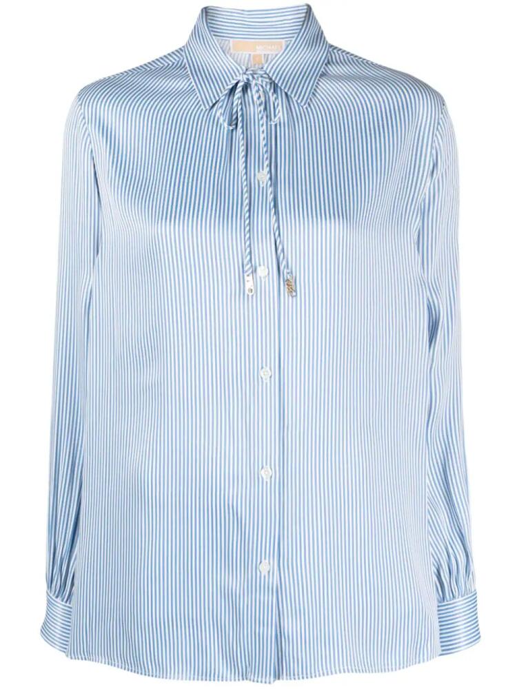 Michael Michael Kors bolo-tie striped shirt - Blue Cover