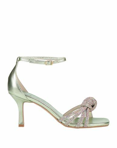 Paolo Mattei Woman Sandals Light green Leather Cover