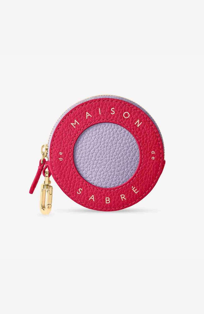 MAISON de SABRÉ Leather Coin Purse in Fuchsia Lavender Cover