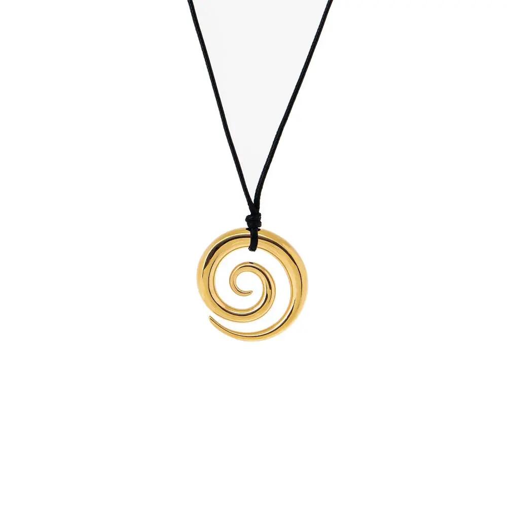 BY ADINA EDEN Solid Swirled Rope Pendant Necklace in Gold Cover