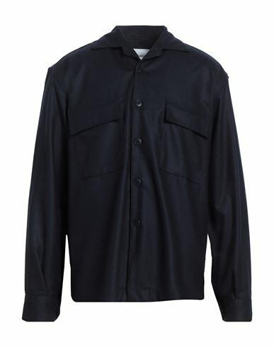 Costumein Man Shirt Midnight blue Virgin Wool Cover