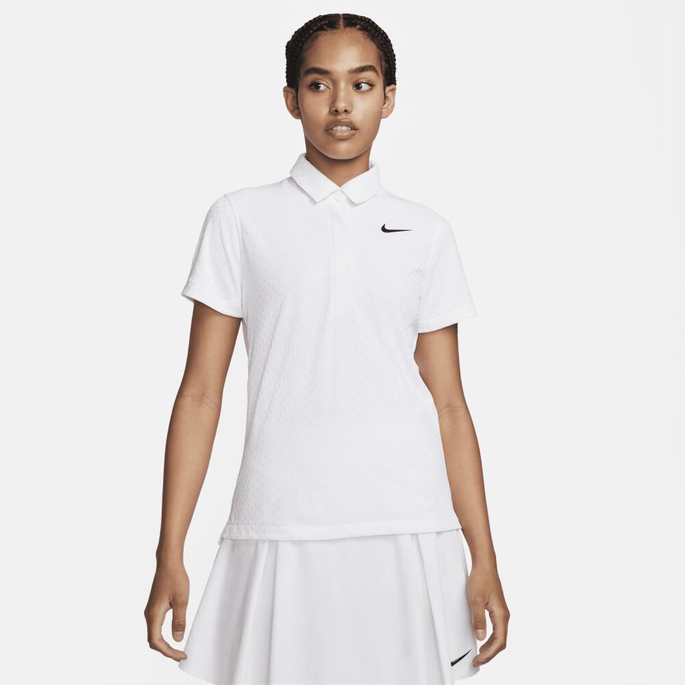 Nike Women's Tour Dri-FIT ADV Short-Sleeve Golf Polo in White Cover