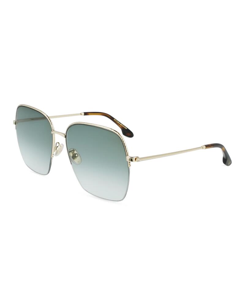 Victoria Beckham Hammered Oversized Square Metal Sunglasses Cover