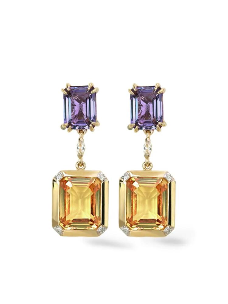 Lark & Berry 14kt yellow gold Nexus sapphire and diamond earrings Cover