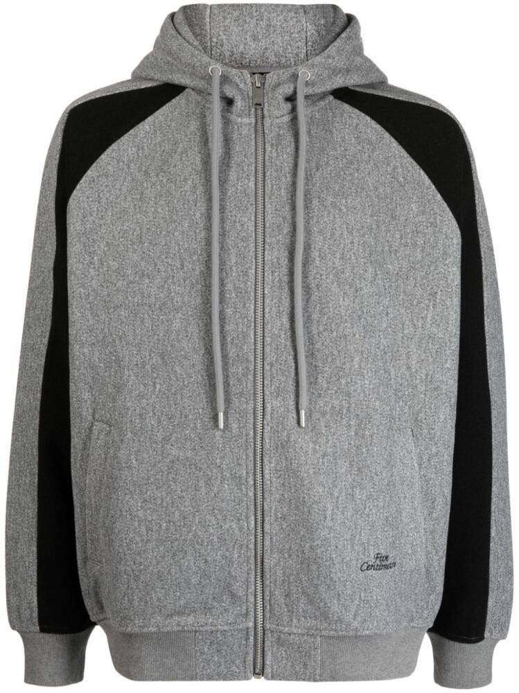 FIVE CM logo-embroidered cotton hooded jacket - Grey Cover