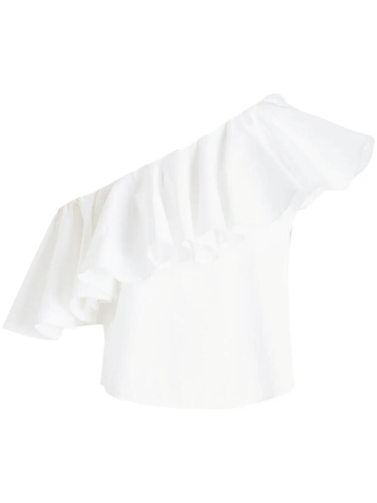 Giambattista Valli one-shoulder ruffle-trim blouse - White Cover