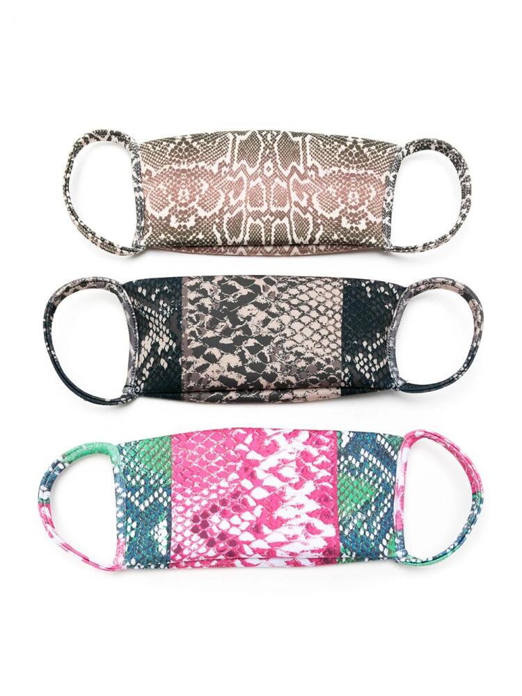 Amir Slama snakeskin-print face masks (pack of 3) - Multicolour Cover