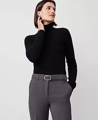 Ann Taylor Cashmere Foldover Ribbed Turtleneck Sweater Cover