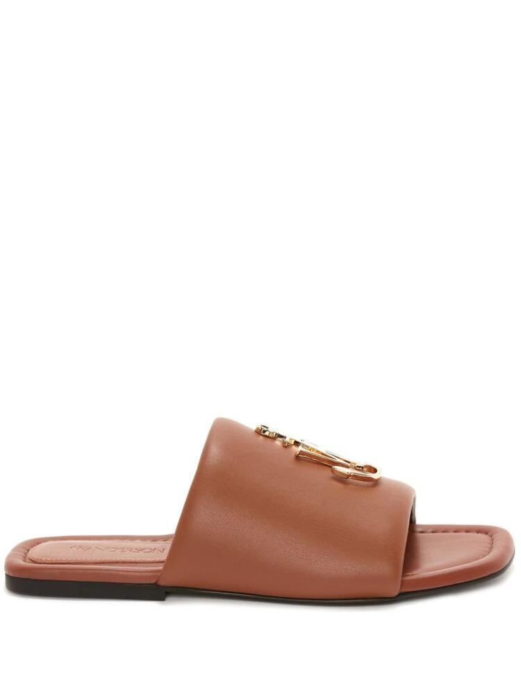 JW Anderson JW Anchor plaque slide sandals - Brown Cover