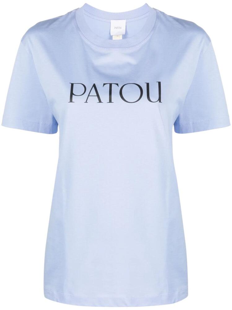 Patou logo-print organic cotton T-shirt - Blue Cover