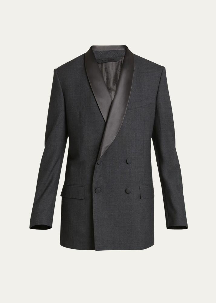 Givenchy Men's Fresco Wool Asymmetric Shawl Collar Tuxedo Jacket Cover