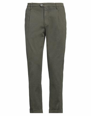 Teleria Zed Man Pants Military green Cotton, Elastane Cover