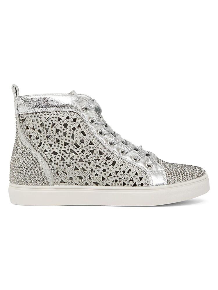 Lady Couture Women's Embellished High Top Sneakers - Silver Cover