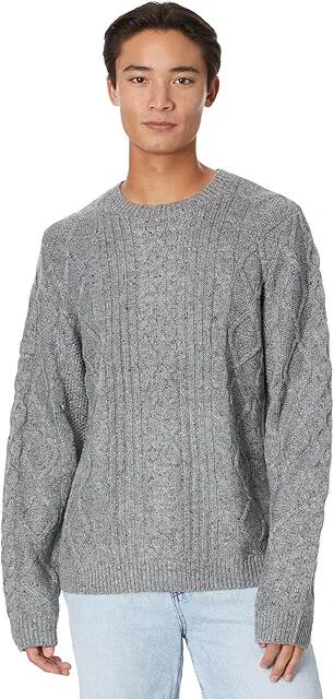 Lucky Brand Mixed Stitch Tweed Crew Neck Sweater (Medium Heather Grey) Men's Sweater Cover