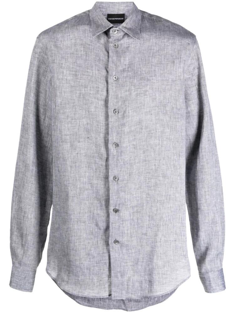 Emporio Armani long-sleeved linen shirt - Grey Cover