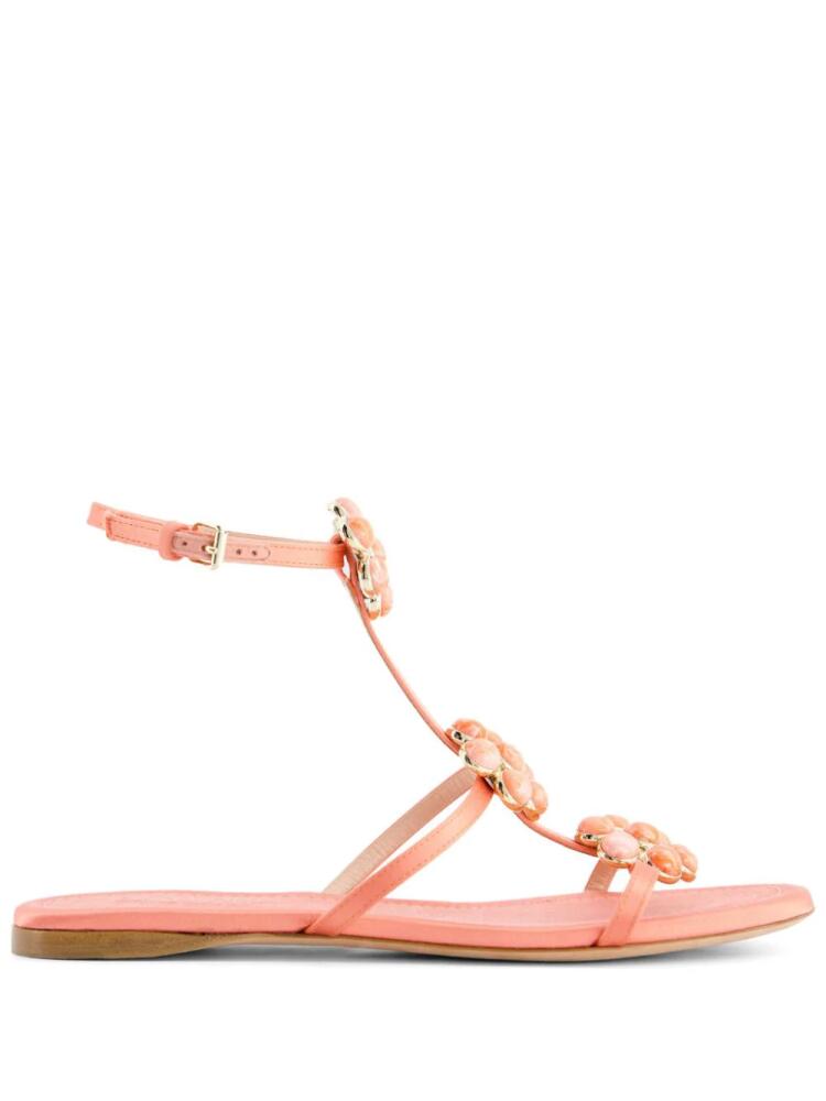 Giambattista Valli flower-detailing leather sandals - Pink Cover