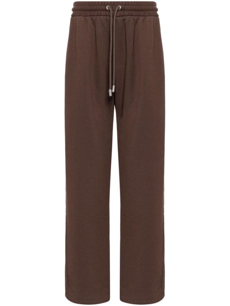 Off-White embroidered-motif cotton track pants - Brown Cover