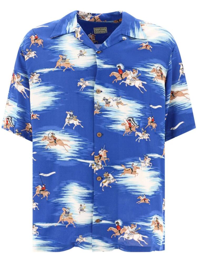 KAPITAL horse print buttoned shirt - Blue Cover