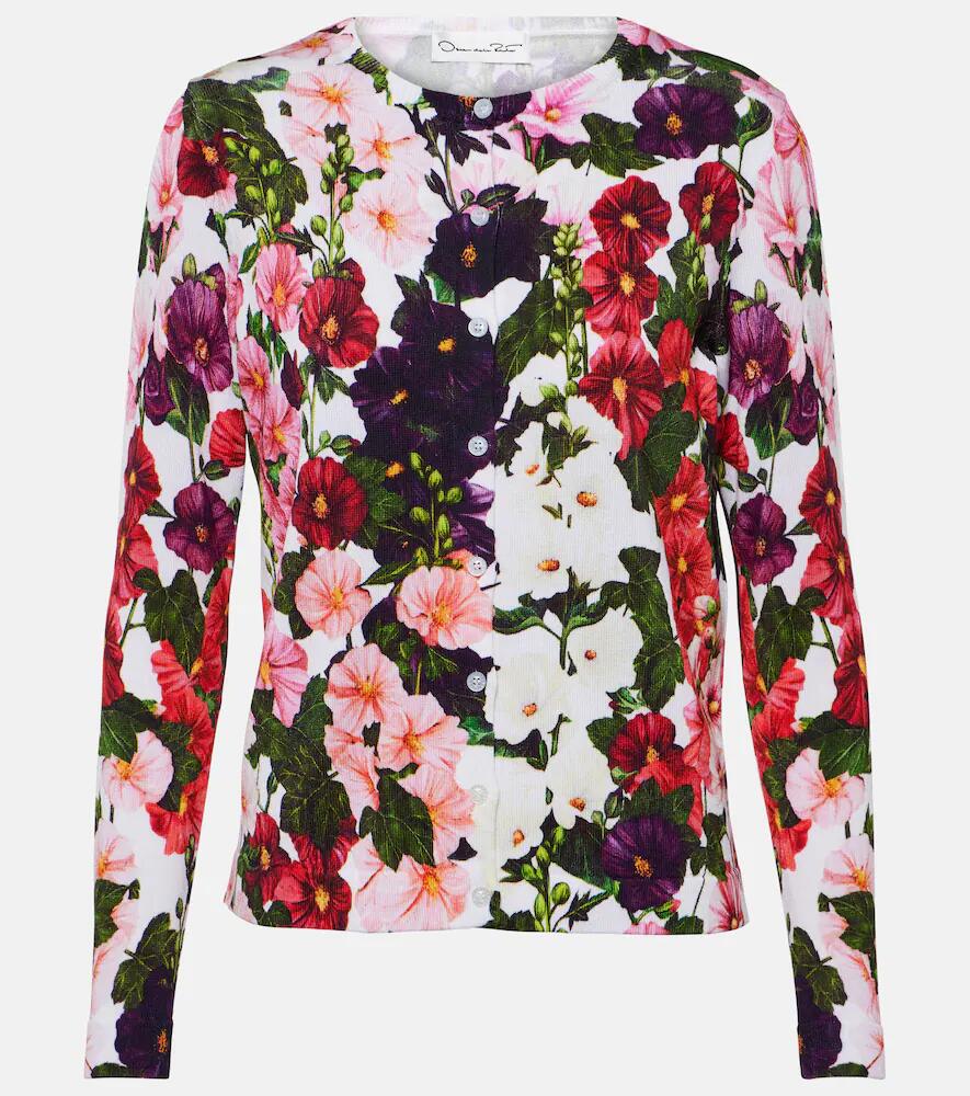 Oscar de la Renta Floral cotton-blend cardigan Cover