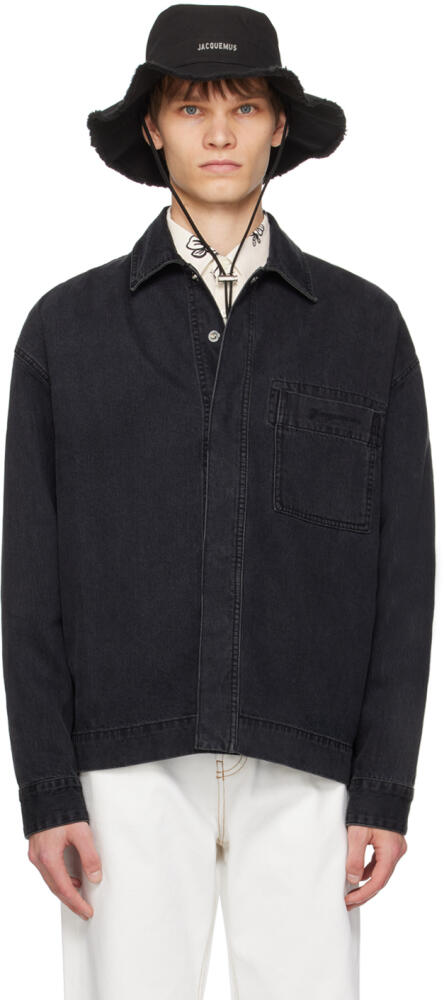 JACQUEMUS Black Les Classiques 'La chemise de-Nîmes' Denim Jacket Cover