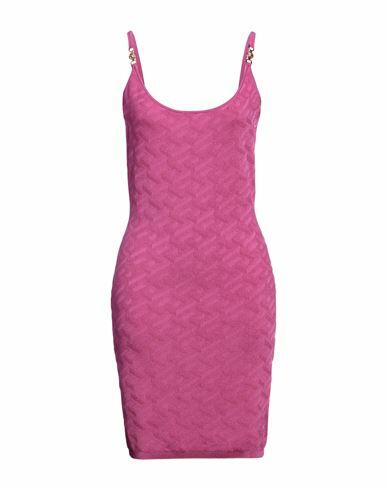 Versace Woman Mini dress Magenta Viscose, Polyamide, Elastane Cover