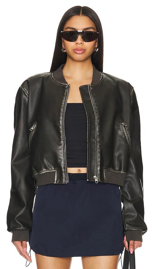 superdown Neveah Faux Leather Bomber in Black Cover