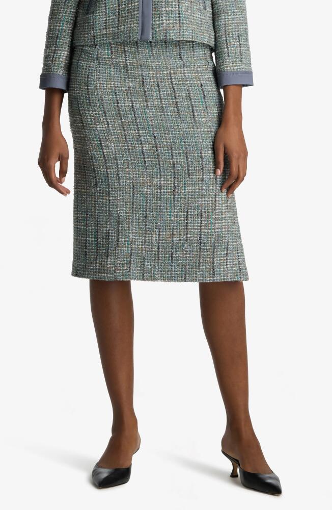 St. John Collection Metallic Tweed Skirt in Slate Multi Cover