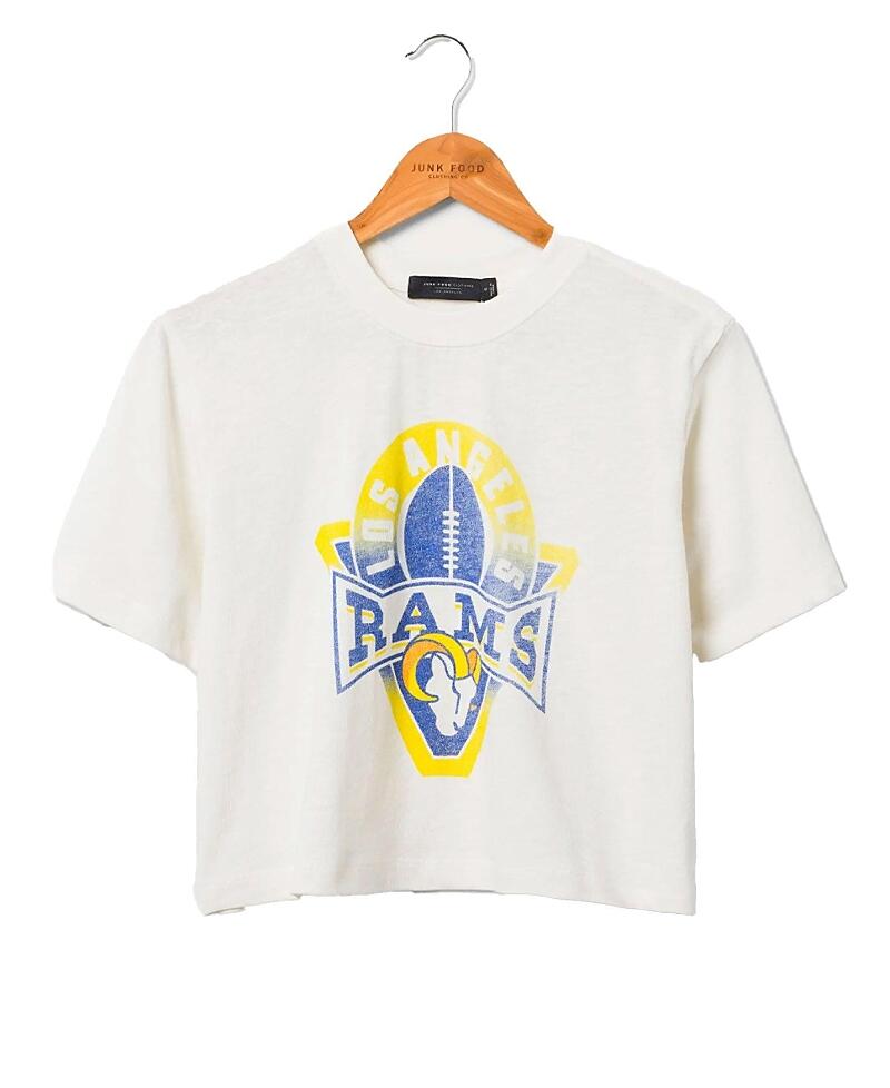 Junk Food Clothing Women's Nfl Los Angeles Rams Mock Neck Crop Tee Cover