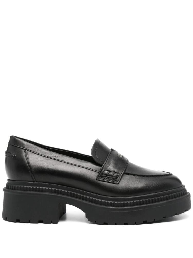 GUESS USA logo-stamp loafers - Black Cover