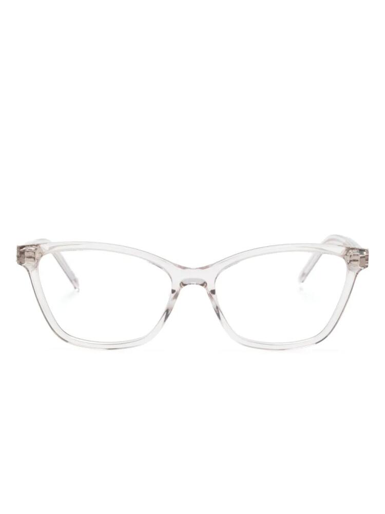 Saint Laurent Eyewear transparent rectangle-frame glasses - Neutrals Cover