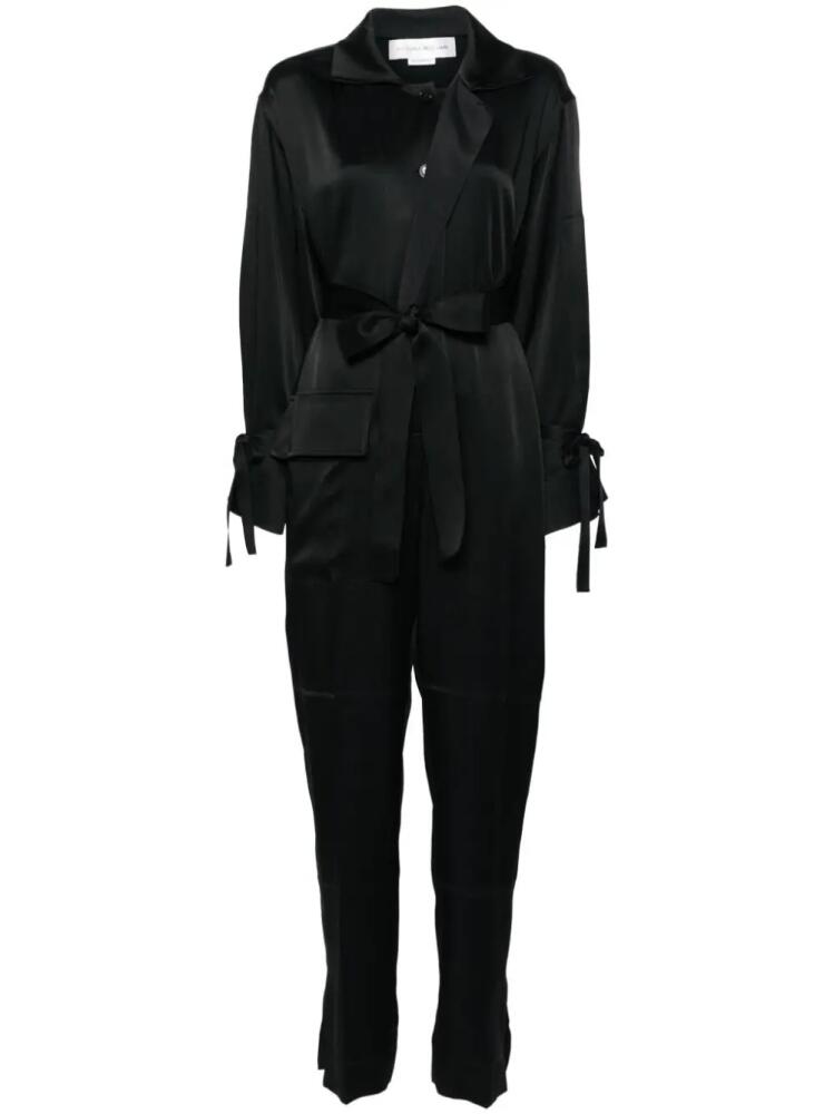 Victoria Beckham spread-collar crepe jumpsuit - Black Cover