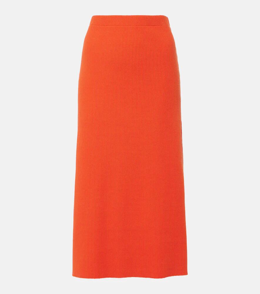 Vince Ribbed-knit cotton-blend midi skirt Cover