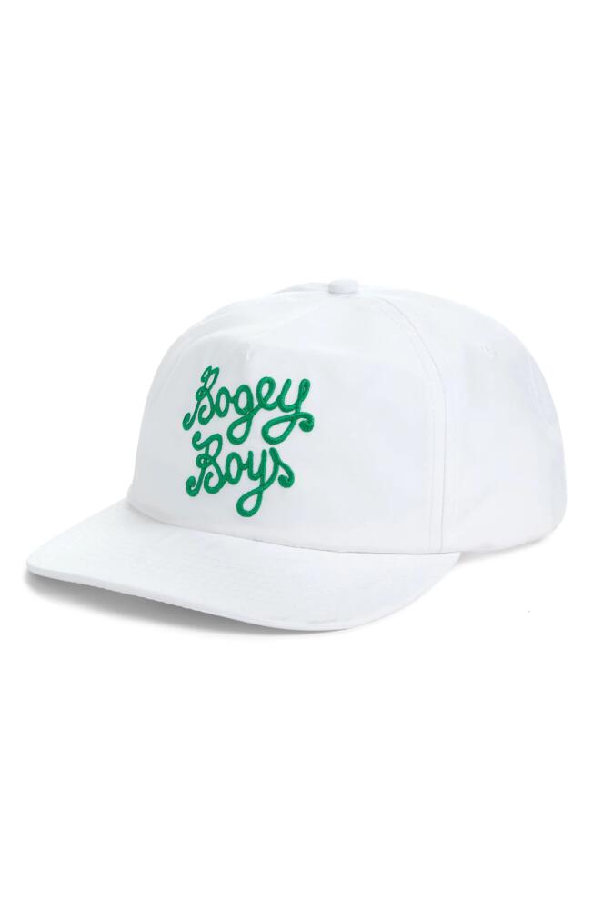 BOGEY BOYS Essential Logo Embroidered Snapback Baseball Cap in White Cover