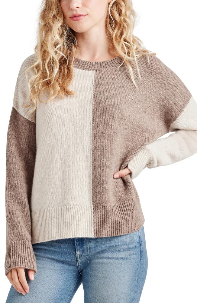 Splendid Amy Colorblock Wool & Cashmere Sweater in Toast/Oat Cover